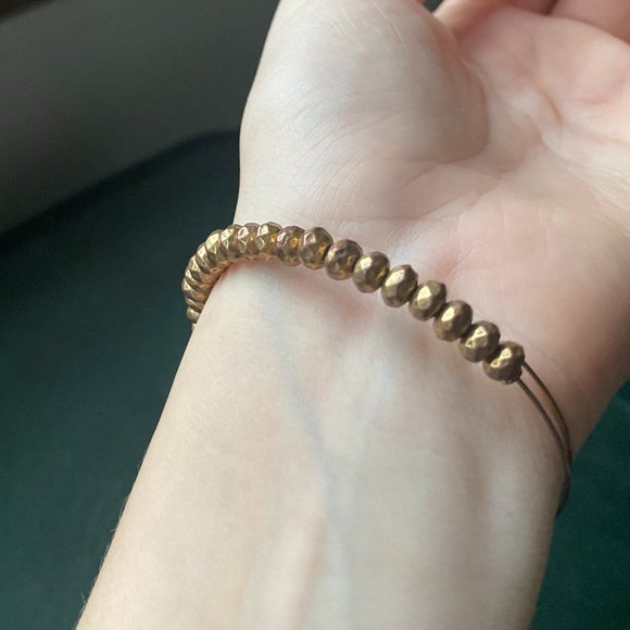 Alex and Ani Rafaelian Gold Beaded Bangle - Picture 2 of 4